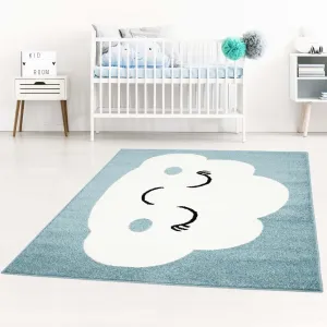 Okúzľujúci modrý koberec do detskej izby spiaci mráčik #2874354