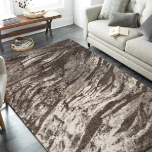 Praktický koberec do obývačky s jemným vlnitým vzorom v neutrálnych farbách #2874722