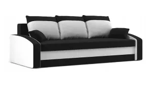 Dizajnová rozkladacia pohovka bielo-čiernej farby, 225 x 92 cm