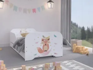 Brilantná detská posteľ 140 x 70 cm s rozkošnou líškou