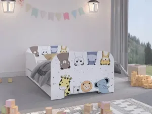 Nádherná detská posteľ 160 x 80 cm so zvieratkami
