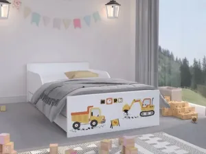 Vysoko kvalitná detská posteľ 180 x 90 cm pre malých stavbárov