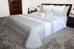 Bielo sivé prehozy na manželskú posteľ Šírka: 200 cm | Dĺžka: 220 cm