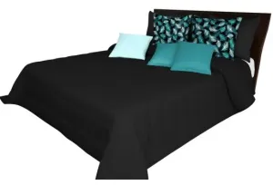 Čierna prešívaná prikrývka na posteľ Šírka: 170 cm | Dĺžka: 210 cm