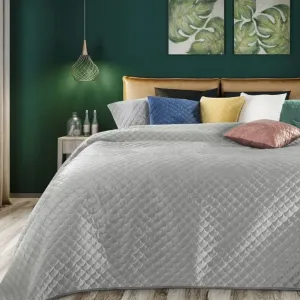 Jednofarebný krásny prešívaný prehoz na posteľ v sivej farbe Šírka: 230 cm | Dĺžka: 260 cm