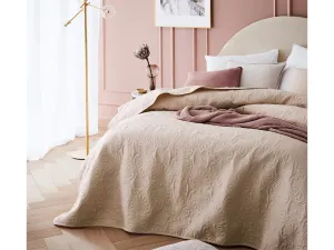 Kvalitný jednofarebný béžový prehoz na posteľ 220 x 240 cm