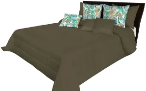Kvalitný prehoz na posteľ tmovo olivovej farby Šírka: 75 cm | Dĺžka: 160 cm