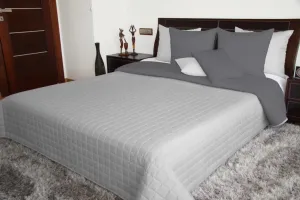 Obojstranný prešívaný prehoz na postel sivej farby Šírka: 170 cm | Dĺžka: 210 cm