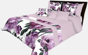 Prehoz na posteľ v krásnej fialovej farbe s potlačou dokonalých fialových kvetov Šírka: 170 cm | Dĺžka: 210 cm