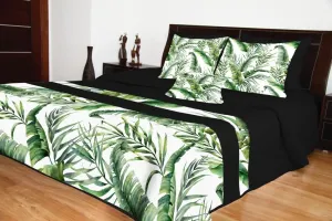Prehozy na posteľ čierne s prírodným motívom Šírka: 240 cm | Dĺžka: 260 cm