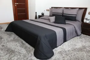 Prešívané sivo čierne prikrývky na posteľ Šírka: 240 cm | Dĺžka: 260 cm