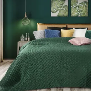 Smaragdovo zelený obojstranný prehoz na postel s prešívaním Šírka: 230 cm | Dĺžka: 260 cm