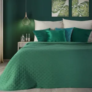 Zelený jednofarebný prehoz na posteľ s jemným vzorom Šírka: 170 cm | Dĺžka: 210 cm