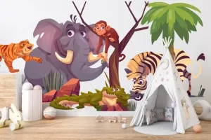 Nálepka na stenu pre deti animované zvieratá Madagaskar #6146092