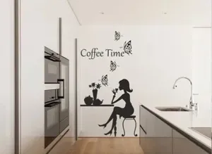 Nálepka na stenu do kuchyne čas na vašu šálku kávy #6146244