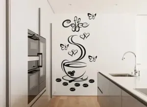 Nálepka na stenu do kuchyne šálka horúcej kávy #6146219