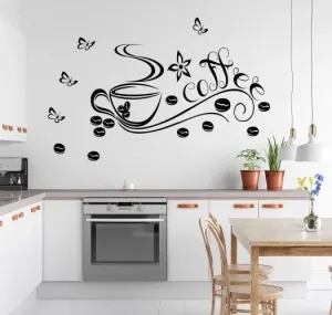 Nálepka na stenu do kuchyne šálka kávy COFFEE #6146226