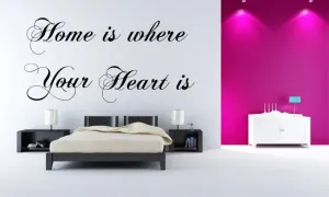 Nálepka na stenu nápis HOME IS WHERE YOUR HEART IS #6146413