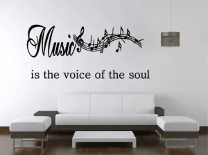 Nálepka na stenu nápis MUSIC IS THE VOICE OF THE SOUL #6146341