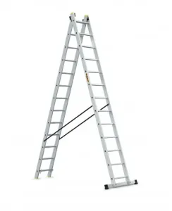 Dvojdielny multifunkčný hliníkový rebrík s nosnosťou 150 kg, 2 x 13 schodov