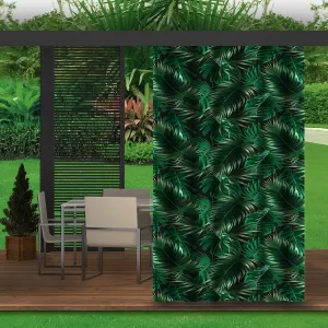 Zelený záves do záhradného altánku s motívom listov 155x240 cm #2873805