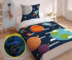 Fenomenálne bavlnené detské posteľné obliečky s motívom vesmíru 2 časti: 1ks 160 cmx200 + 1ks 70 cmx80