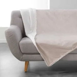Béžová deka z jemného materiálu s kožušinkou AUSTRAL 180 x 220 cm
