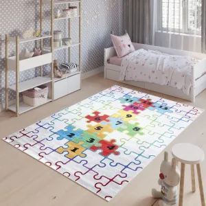 Detský koberec s motívom farebného puzzle #8650886