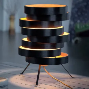 Stolná lampa Cloq s dreveným tienidlom na lampu