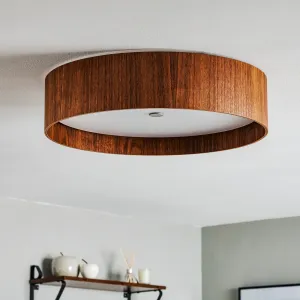 LED stropné svietidlo LARAwood L, orech, Ø 55 cm