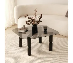Konferenčný stolík KEI 40x80 cm hnedá/čierna