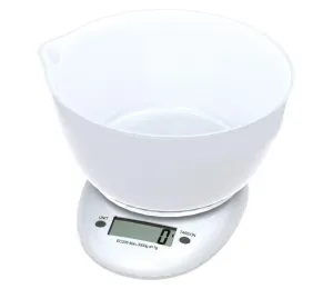 Digitálna kuchynská váha s miskou 1xCR2032 biela