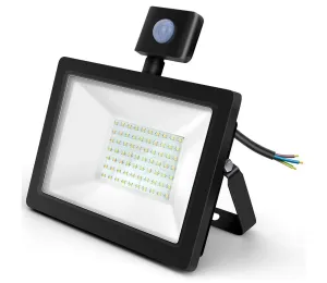 B.V.  - LED Reflektor so senzorom LED/50W/230V 4000K IP65 čierna #3901716