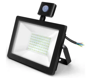 B.V.  - LED Reflektor so senzorom LED/50W/230V 6400K IP65 čierna