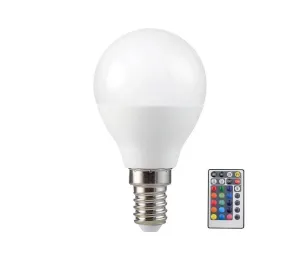 LED RGB Stmievateľná žiarovka P45 E14/4,8W/230V 3000K + diaľkové ovládanie