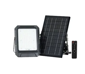 LED Solárny reflektor LED/10W/3,7V IP65 4000K čierna + DO