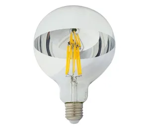 LED Žiarovka so zrkadlovým vrchlíkom DECOR MIRROR G125 E27/12W/230 4200K strieborná