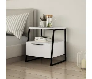 Nočný stolík PAL 50x45 cm biela/čierna
