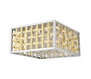 140002-LED Stmievateľné krištáľové stropné svietidlo COLUMBUS LED/20W/230V zlatá/chróm
