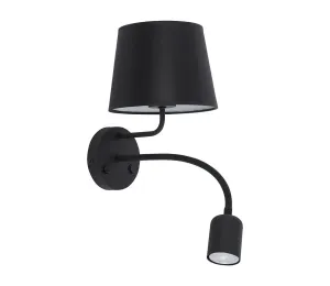 Nástenná lampa MAJA 1xE27/15W/230V + 1xGU10/10W/230V čierna