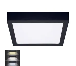 WD175-B- LED Stropné svietidlo LED/24W/230V 3000/4000/6000K čierna hranatý