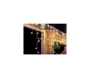 LED vianočné záves, cencúle, 120 LED, 3m x 0,7m, prívod 6m, vonkajšie, teplé biele svetlo, pamäť,časovač, 1V40-WW #3890037