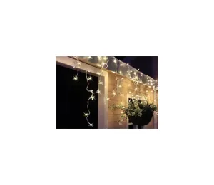 LED vianočné záves, cencúle, 120 LED, 3m x 0,7m, prívod 6m, vonkajšie, teplé biele svetlo, pamäť,časovač, 1V40-WW #8192737
