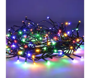 LED vonkajšia vánočná reťaz, 200 LED, 20m, prívod 5m, 8 funkcií, časovač, IP44, viacfarebný, 1V102-M-1