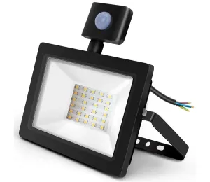 B.V.  - LED Reflektor so senzorom LED/20W/230V 4000K IP65 čierna