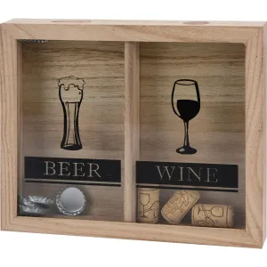 Škatuľka na korky z vína a vrchnáky z pivových fliaš