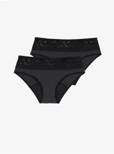Súprava dvoch dámskych čiernych menštruačných nohavičiek s čipkou DORINA Eco Moon