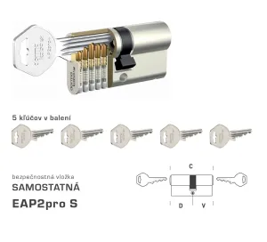 Bezpečnostná vložka DK - EAP2pro S NIM - nikel matný | MP-KOVANIA.sk #4126726