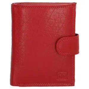 Červená praktická kožená peňaženka "Page"
