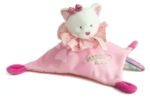 Plyšová mačička na maznanie Attrape-Rêves Doudou et Compagnie ružová 20 cm v darčekovom balení od 0 mes